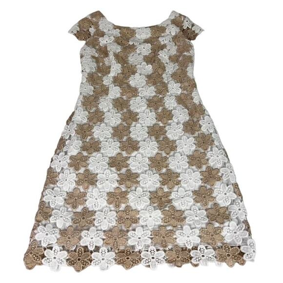 Lilly Pulitzer Womens Barbara Two Tone Metallic Daisy Lace Shift Dress 2 - Picture 1 of 12